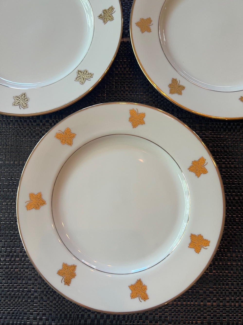 Gold decorated plates from my mother’s estate. Vintage